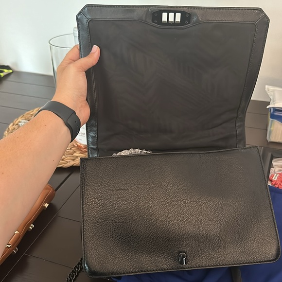 REBECCA MINKOFF BLACK LEATHER JUMBO LOVE CROSSBODY BAG - Picture 6 of 7